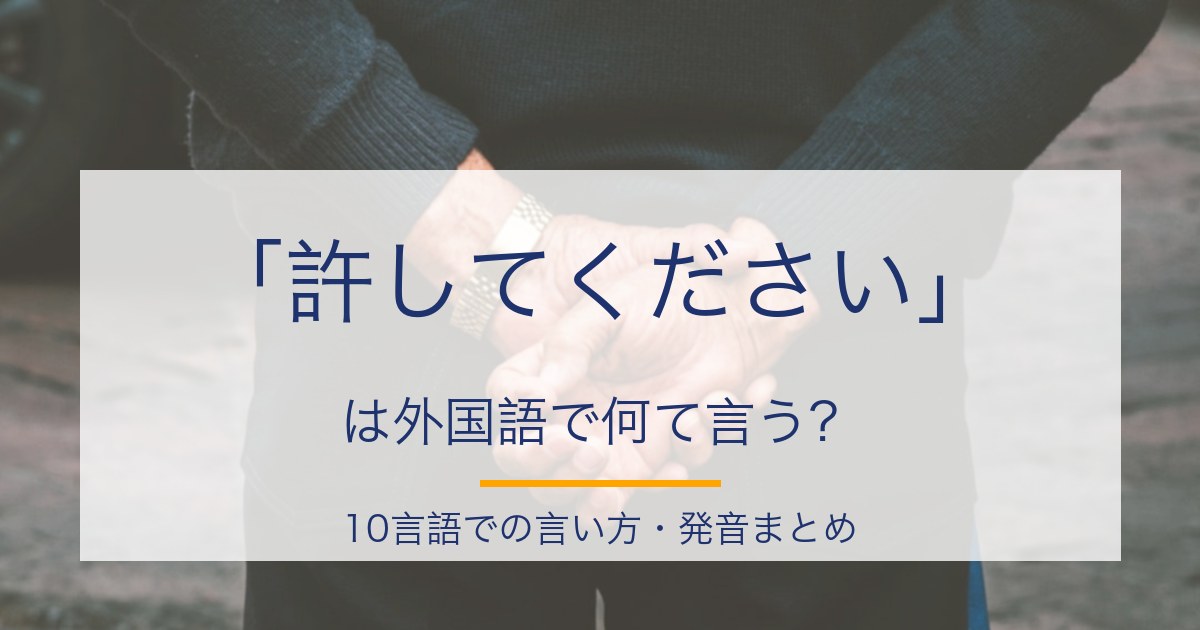 「許してください」を10言語で言うと?多言語フレーズの発音まとめ